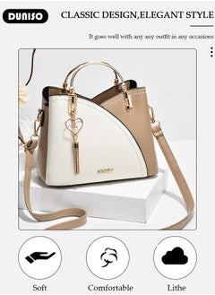 DUNISO Women's Fashion Handbag Faux Leather Crossbody Bag For Women Large Capacity Bow Trim Tote Bags Top Handle Satchel Fashionable Travel Shoulder Bag For Ladies  - Image 5