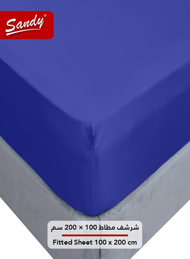 ساندي طقم شرشف مطاط ساندي فاخر بجودة الفنادق مع غطاء وسادة، طقم من 2 قطعة، شديد النعومة وجيد التهوية وبارد, مقاس مفرد نفر 100 × 200 سم, نيلي - Image 3