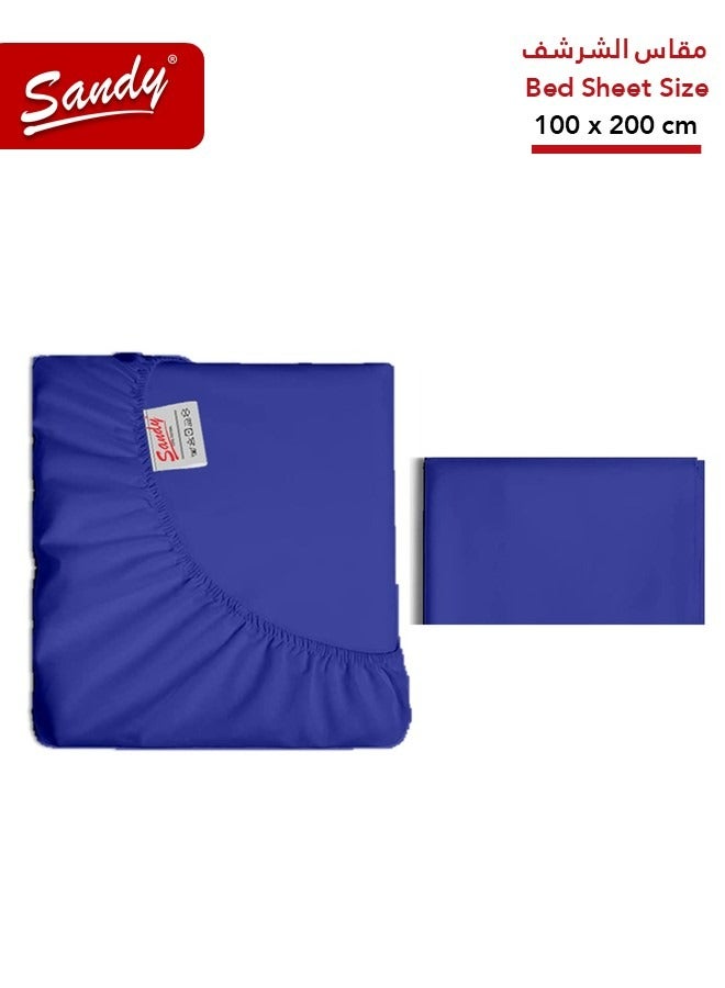 ساندي طقم شرشف مطاط ساندي فاخر بجودة الفنادق مع غطاء وسادة، طقم من 2 قطعة، شديد النعومة وجيد التهوية وبارد, مقاس مفرد نفر 100 × 200 سم, نيلي - Image 2