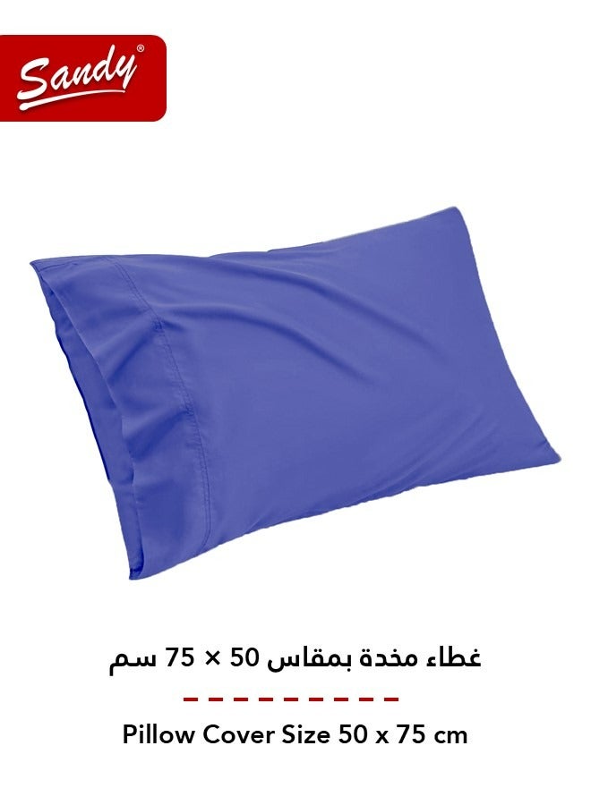 ساندي طقم شرشف مطاط ساندي فاخر بجودة الفنادق مع غطاء وسادة، طقم من 2 قطعة، شديد النعومة وجيد التهوية وبارد, مقاس مفرد نفر 100 × 200 سم, نيلي - Image 4