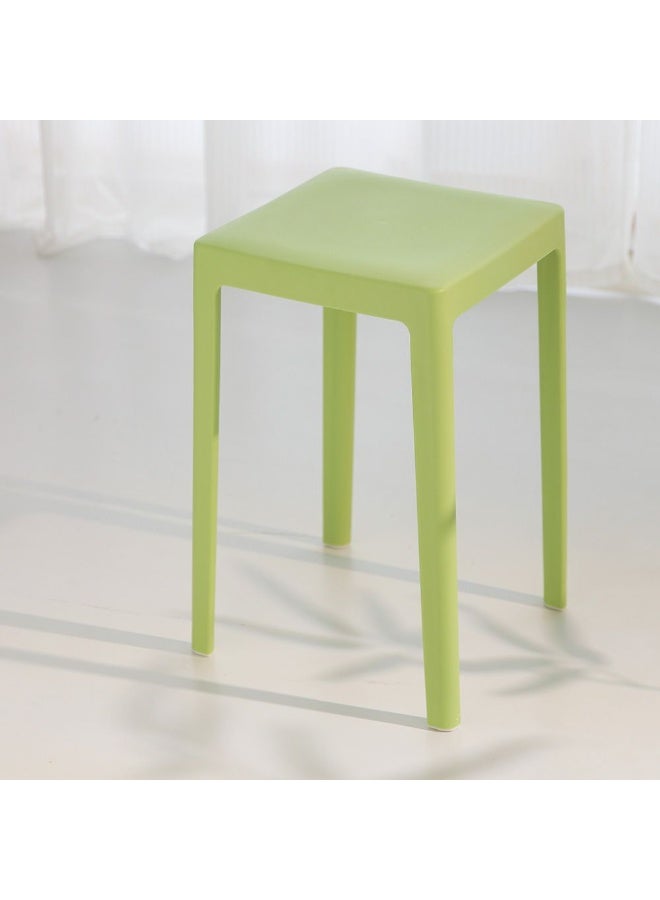 DANUBE HOME Danyell Stool Light Weight Single Backless Chair PP Material Modern Design 1 Seater Chair For Living Room Dining Room Indoor Furniture L28xW28xH45.5cm -Green