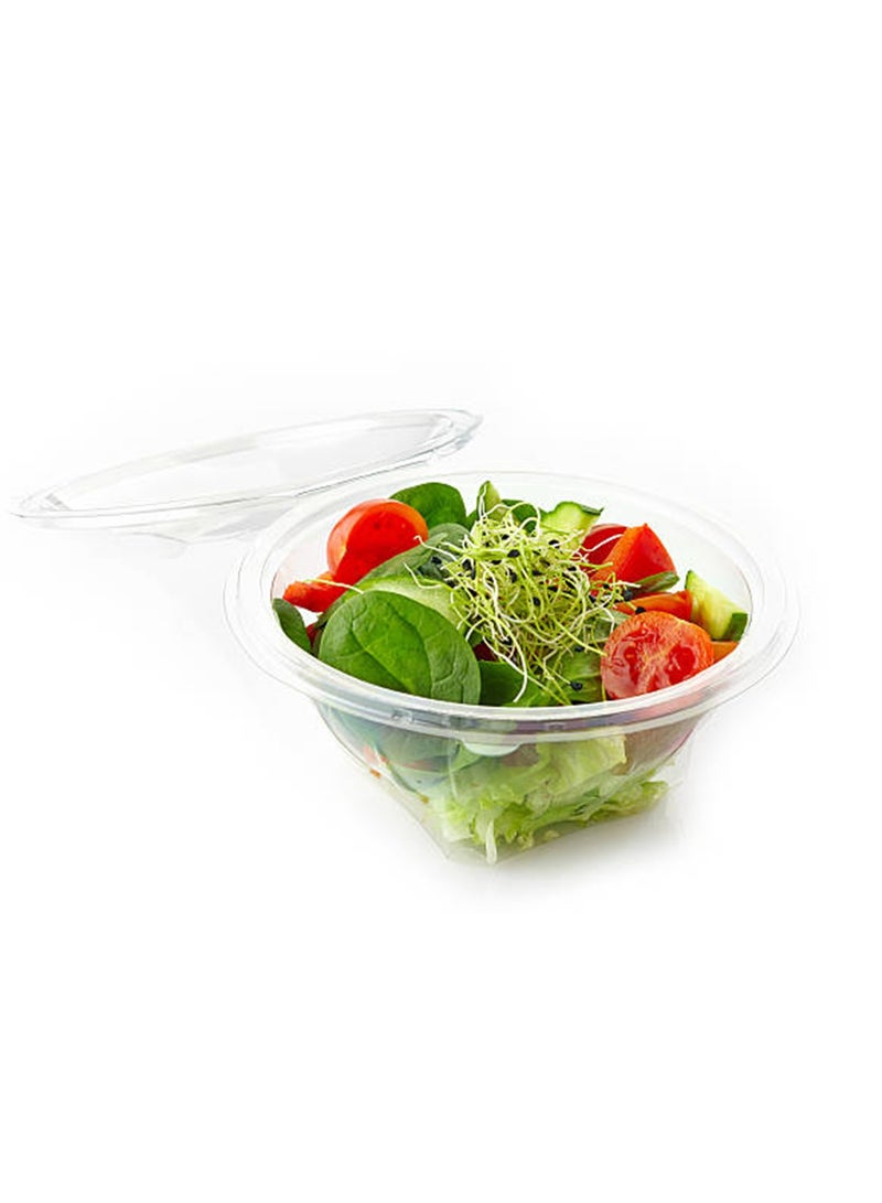 Ideal Pack Clear Hinged Flower Bowls – 12 oz | 10 Pieces | Disposable Plastic Containers with Secure Lid | Great for Takeout, Dessert, Snacks & Catering - Image 2