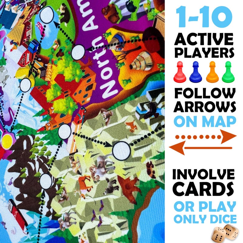 QUOKKA Board Game 1 to 10 Players - Learning, Educational - Geography, World - 100 Question Cards, Top Facts - Indoor, Outdoor - Kids, Teens, Adults, Family - Image 3