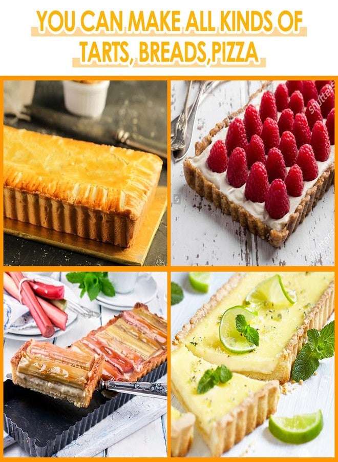 Cyimi 14 Inch Rectangular Tart Pan Set of 2, Nonstick Quiche Pie Pan with Removable Bottom Tart Pan for Pies, Quiche Bakeware, Cheese Cakes, Desserts - Image 5