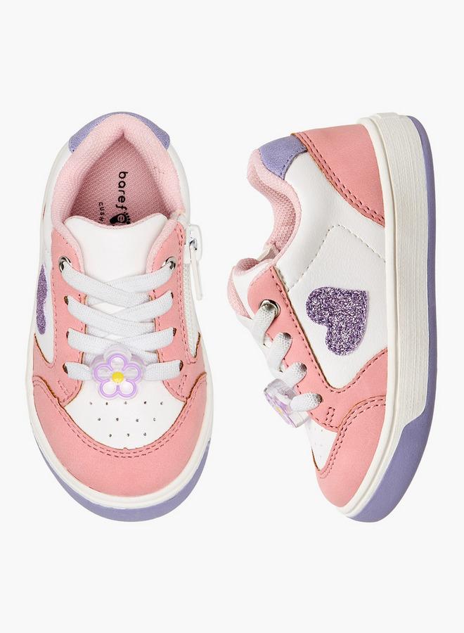 Barefeet Girls Heart Detail Sneakers - Image 1