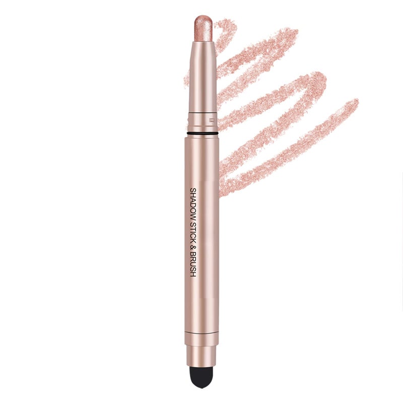 DekRion Eyeshadow Stick, Shimmer-Cream Eye Shadow Pencil, Eye Shadow Sticks Long-Lasting Waterproof, Glitter-Eyeshadows Stick with Soft Brush for Eyeshadows Makeup(03Light-pink-shimmer) - Image 1