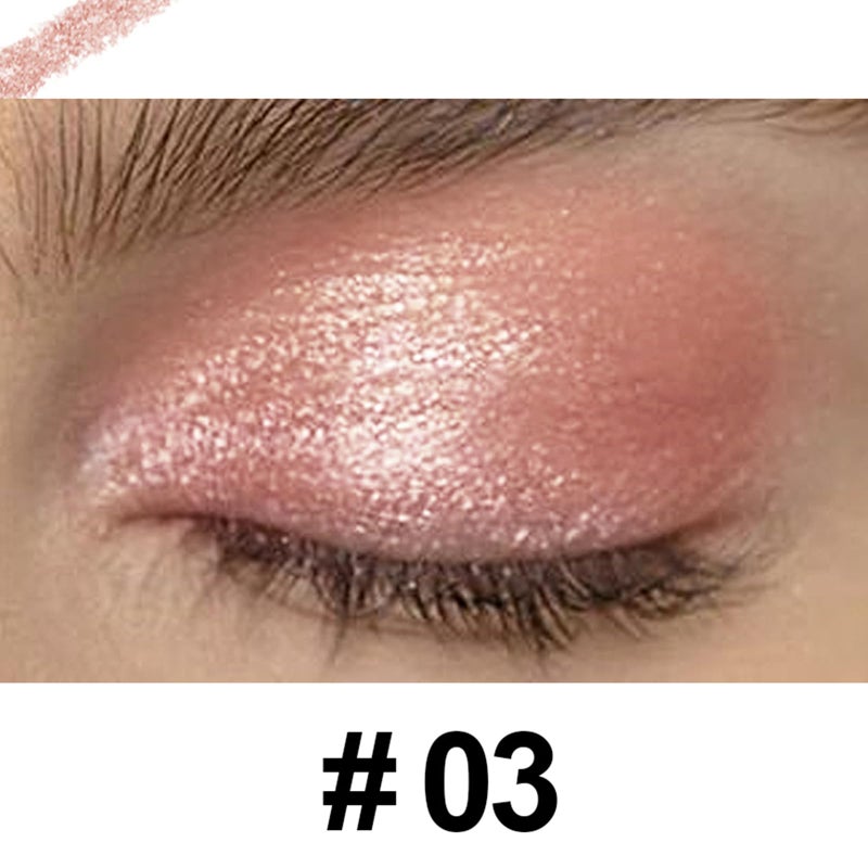 DekRion Eyeshadow Stick, Shimmer-Cream Eye Shadow Pencil, Eye Shadow Sticks Long-Lasting Waterproof, Glitter-Eyeshadows Stick with Soft Brush for Eyeshadows Makeup(03Light-pink-shimmer) - Image 2