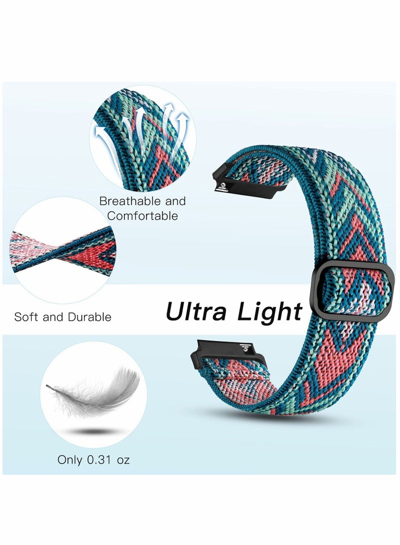 Zikra Floral Bands for Samsung Galaxy Active 2 Watch 40mm, Adjustable 20mm Stretchy Loop Strap for Comfortable Wear and Stylish Look. - Image 5