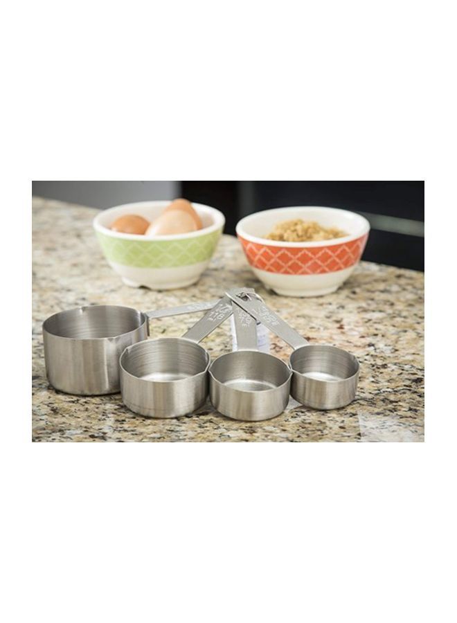 NIBEMINENT 4-Piece Measuring Cup Set Silver  - Image 2