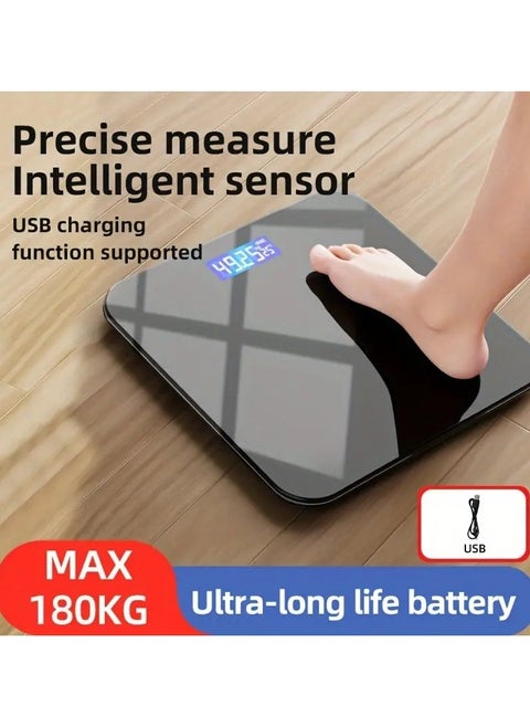 Accurate Digital Weight Scale with USB Charging – Sleek Smart Design for Home Fitness,Rechargeable Smart Body Scale – High-Precision Digital Display for Daily Weight Tracking