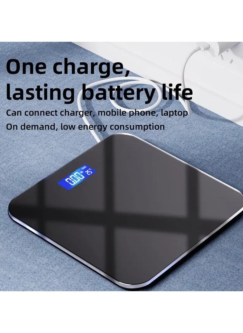 Accurate Digital Weight Scale with USB Charging – Sleek Smart Design for Home Fitness,Rechargeable Smart Body Scale – High-Precision Digital Display for Daily Weight Tracking