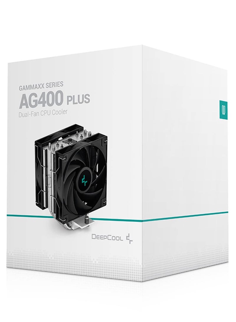 Deepcool AG400 Plus Single Tower 120mm CPU Cooler - Black | Support Intel - LGA1700/1200/1151/1150/1155  AMD - AM5/AM4 - R-AG400-BKNNMD-G - Image 2
