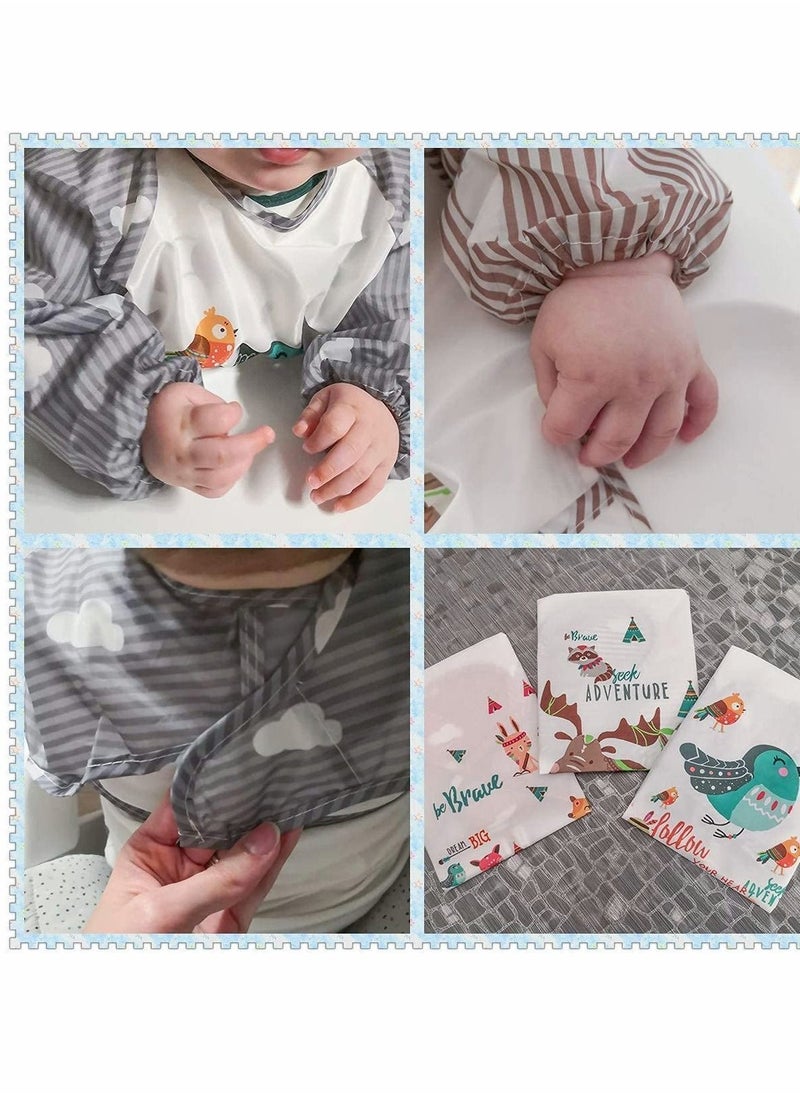 Y&D Baby Waterproof Sleeved Bib, Long Sleeve Bib for Toddler, 3 Pack Infant Toddler Art Smock Apron 6-36 Months  - Image 5