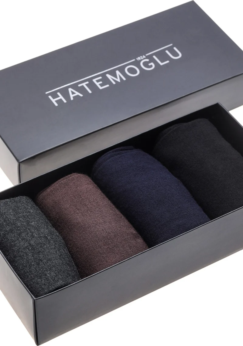 هاتيموغلو Bamboo 4-Piece Breathable Boxed Long Socks Set