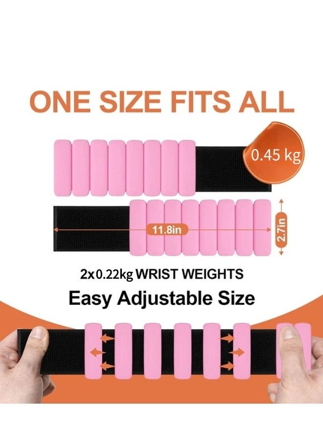 شيبشيب زوج واحد من أوزان الكاحل والمعصم للنساء والرجال، مجموعة أوزان الكاحل بوزن 0.45 كجم (0.22 كجم لكل وزن معصم) - Image 2