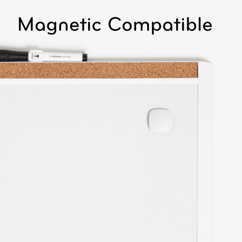 U Brands Magnetic Dry Erase Board, 20"x16", White Pin-It Frame, Includes Marker and Magnet - Image 4