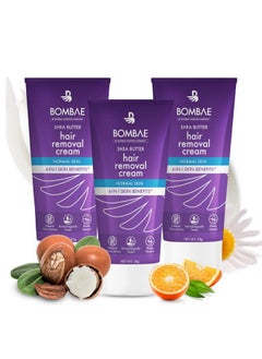Shea Butter Hair Removal Cream For Women | Suitable For Sensitive Skin |No Smell, No Darkening, No Drying| For Body, Legs, And Bikini Line | (Pack Of 3 X 30G)