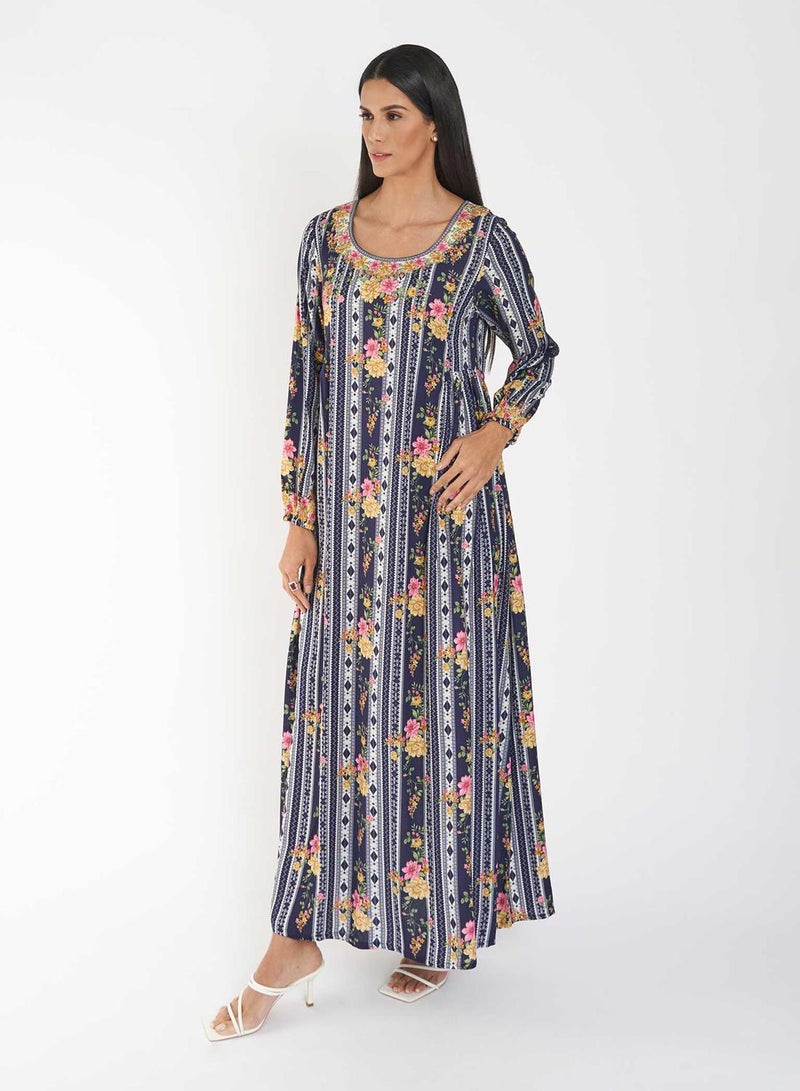 KASHKHA Placement Digital Printed Jalabiya - Image 2