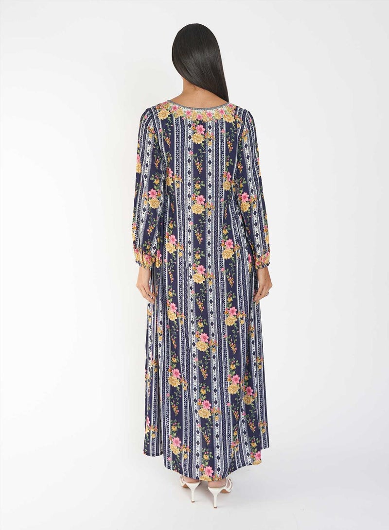 KASHKHA Placement Digital Printed Jalabiya - Image 3