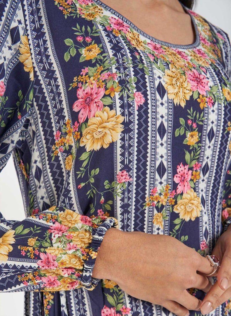 KASHKHA Placement Digital Printed Jalabiya - Image 5