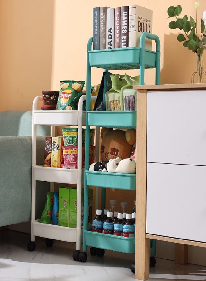 Plastic Utility Cart 3 Tier Rolling Mesh Multifunction Storage Rack Serving for Home or Kitchen - Image 5