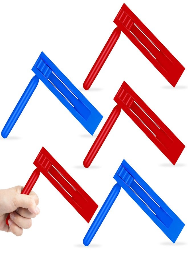 Demonwer 4 Pcs Mexicanas Noise Ratchet Red and Blue Spinning Rattle Ratchet Noise maker Traditional Wooden Matraca for Graduation Birthday Parties Football Games Sporting Events - Image 1