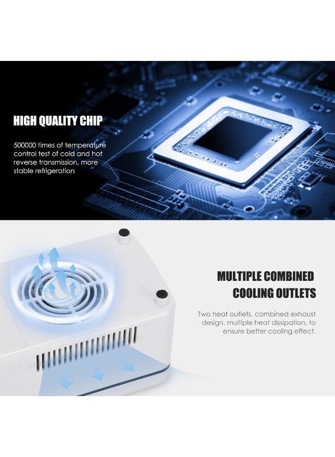 والالا حافظة تبريد الأنسولين للسفر، شاشة LED، تصل إلى 2-8 درجة مئوية لمدة 12 ساعة، ثلاجة أدوية صغيرة محمولة، مع إنذار، مع بطاريتين إضافيتين 10200 مللي أمبير في الساعة وحقيبة حمل - Image 3