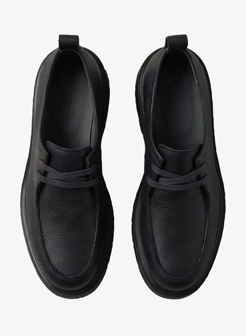 Calvin Klein  Leather Apron Toe Lug Lace-Up Shoes for Men | Best Price UAE