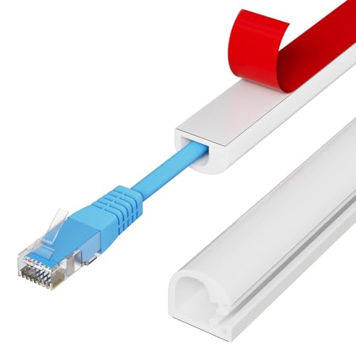 Hodaqe Cord Cover 2 Meter PVC Cable Protector with Self Adhesive Soft Wall Wire Holder Hider Sleeve Cuttable with Side Open Design Reuseable Floor Cord Hider - Image 2