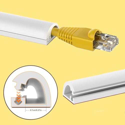 Hodaqe Cord Cover 2 Meter PVC Cable Protector with Self Adhesive Soft Wall Wire Holder Hider Sleeve Cuttable with Side Open Design Reuseable Floor Cord Hider - Image 3