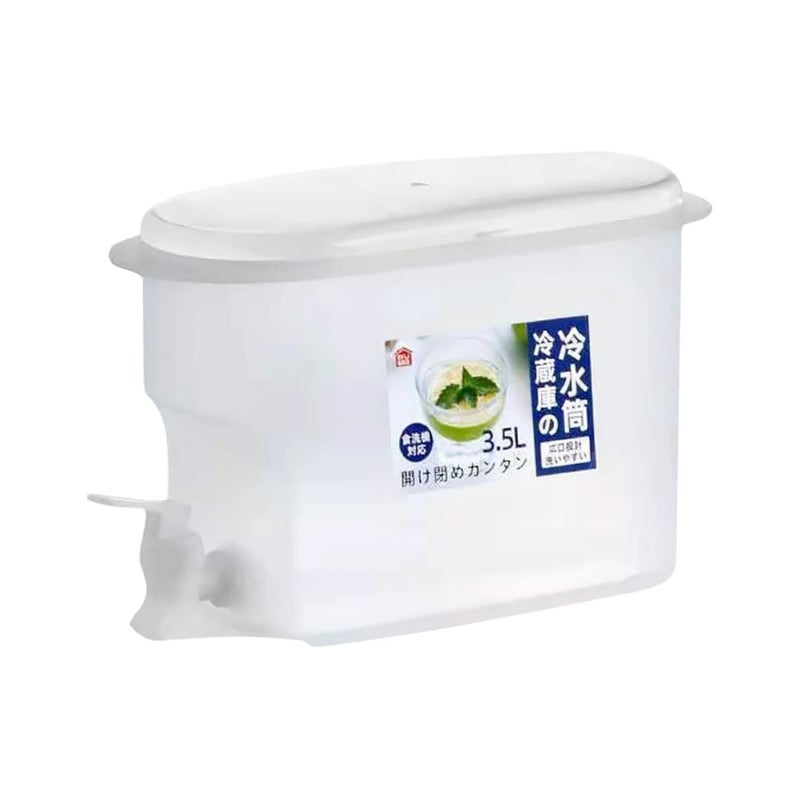 Large Capacity White Plastic Cold Water Jug With Faucet Drink Dispenser For Home Party - Image 2