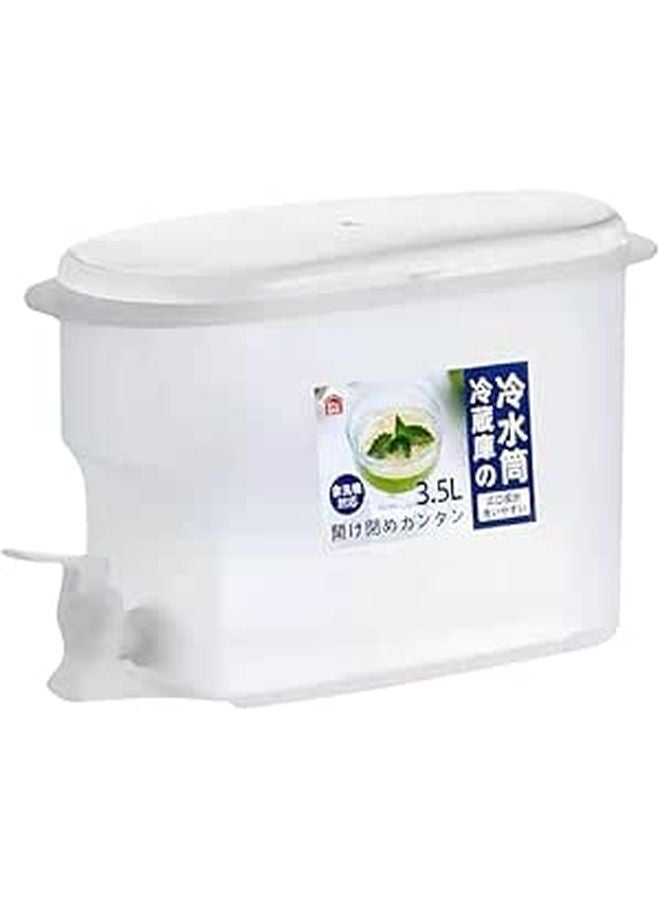 Large Capacity White Plastic Cold Water Jug With Faucet Drink Dispenser For Home Party - Image 1