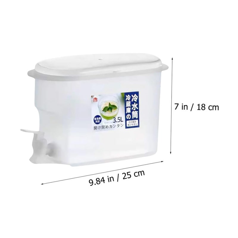 Large Capacity White Plastic Cold Water Jug With Faucet Drink Dispenser For Home Party - Image 3
