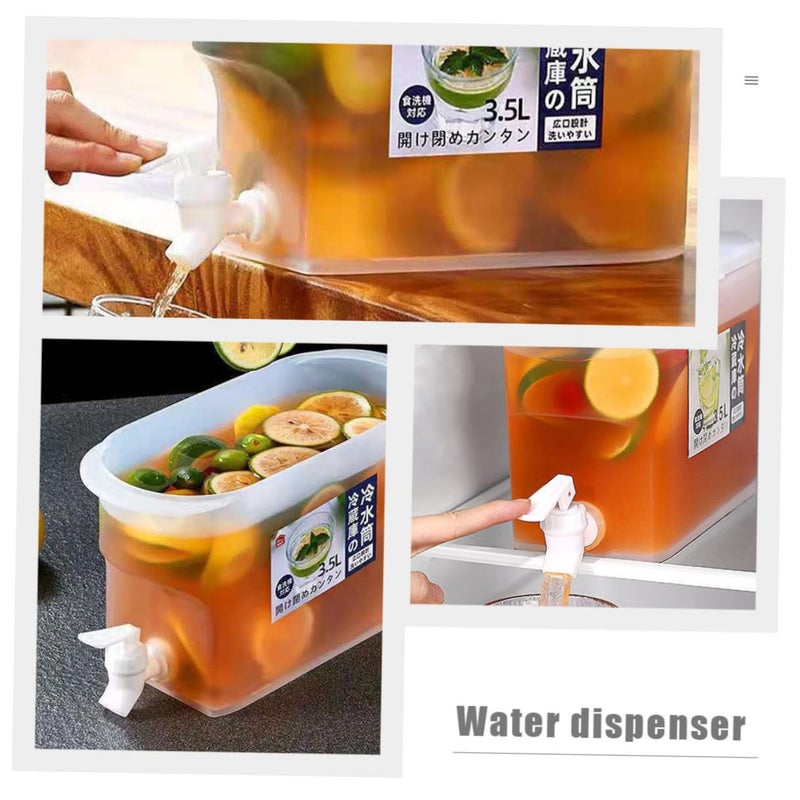 Large Capacity White Plastic Cold Water Jug With Faucet Drink Dispenser For Home Party - Image 4