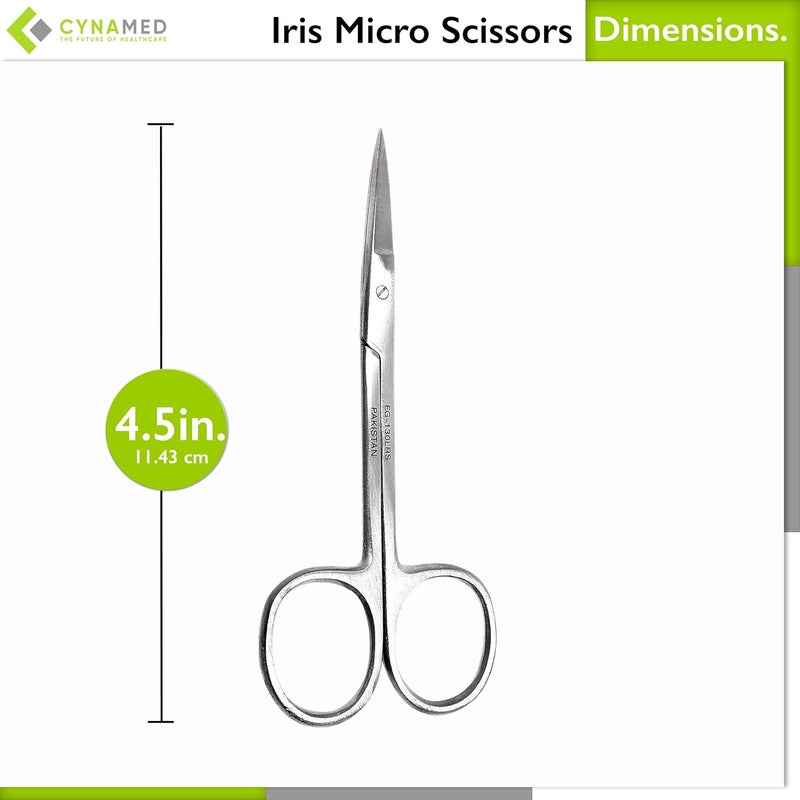 CYNAMED Iris Micro Dissecting Precision Lab Scissors, Fine Point Straight - Perfect for Doctors, Nurses, EMS, Students, Education - Image 3