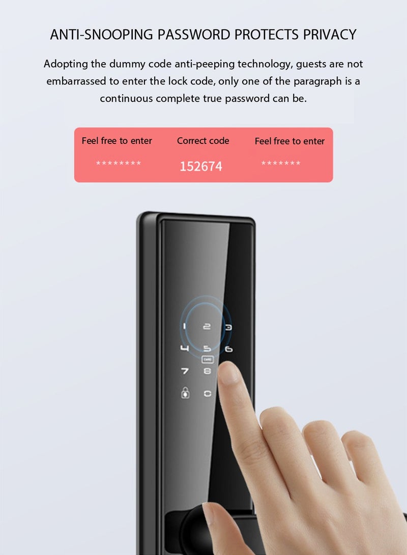 Smart  Lock Door Lock Smart Door Lock, Fingerprint Smart Door Lock, Electronic Deadbolt with 4 Ways Password, TUYA Control, Fingerprint and Key - Image 2