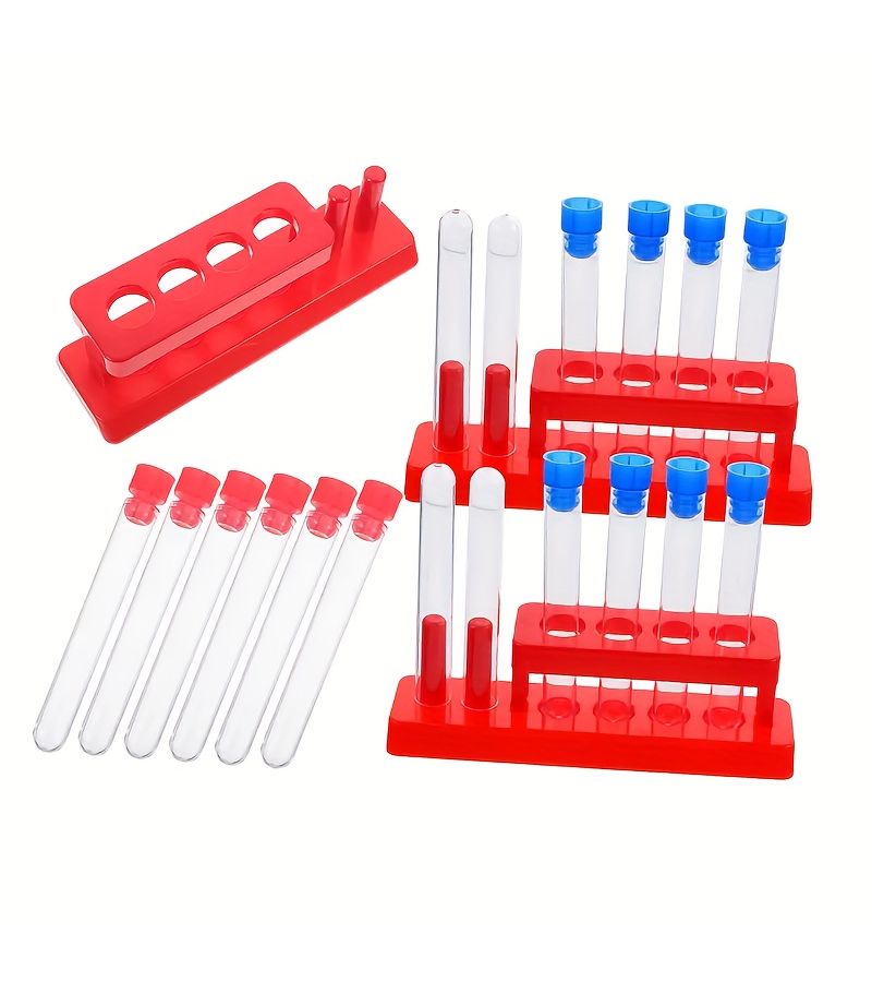 10pcs Science Experiment Test Tubes Set With Rack Measuring Cup Pipette - Image 3
