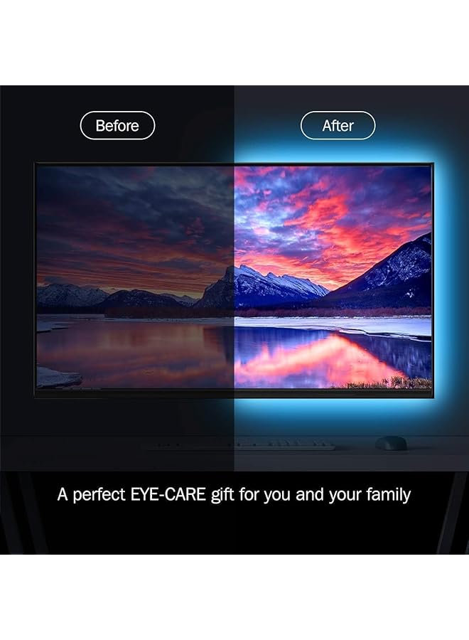 إيروريكس شريط إضاءة LED بإضاءة خلفية للتلفزيون بطول 3 أمتار لتلفزيون مقاس 40 60 بوصة مع جهاز تحكم عن بعد، 22 لونًا متغيرًا، 5050 مصباح LED، إضاءة خلفية للديكور المنزلي للكمبيوتر والتلفزيون عالي الدقة - Image 2