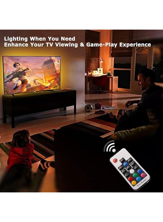 إيروريكس شريط إضاءة LED بإضاءة خلفية للتلفزيون بطول 3 أمتار لتلفزيون مقاس 40 60 بوصة مع جهاز تحكم عن بعد، 22 لونًا متغيرًا، 5050 مصباح LED، إضاءة خلفية للديكور المنزلي للكمبيوتر والتلفزيون عالي الدقة - Image 3