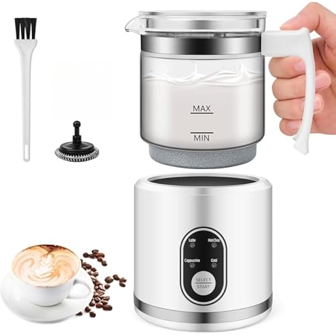 إكسفور بخار كهربائي 4In1 مع إبريق زجاجي بسعة 169 أونصة للاتيه كابتشينو شوكولاتة ساخنة هادئة وسهلة التنظيف بتصميم تحكم في درجة الحرارة - Image 1
