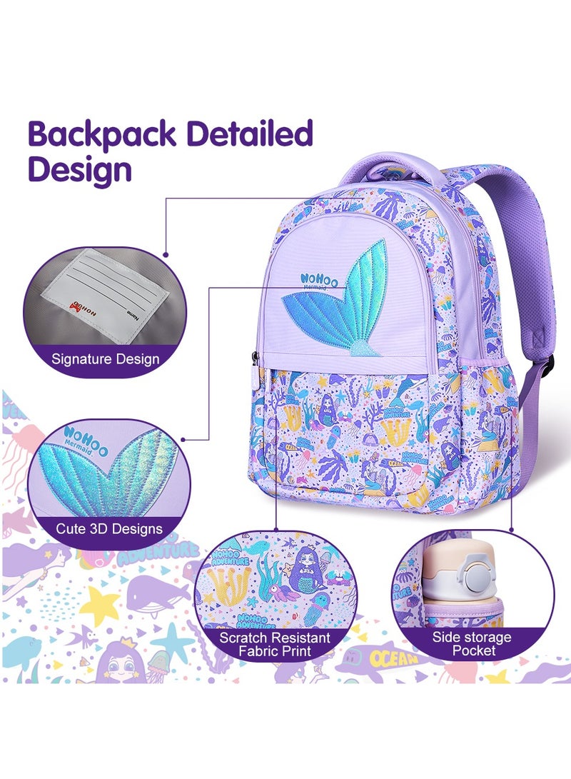 Nohoo Kids 16 Inch School Bag Mermaid - Purple - Image 4