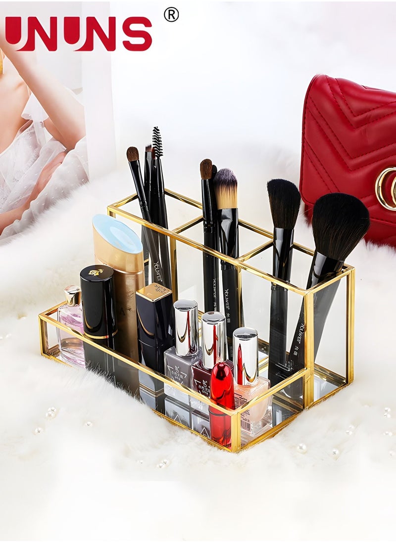 Gold Glass Makeup Organizer-Perfume Cosmetic Holder-Makeup Brush Holder-Jewelry Organizer Makeup Display Organizer,Multifunctional Cosmetic Storage For Bedroom,Dresser,Countertop-Clear Gold - pzsku/ZBA9C5C29FEEB99345264Z/45/_/1688045164/ff4cfee5-94e3-4c0a-955d-3e2f0a2aca83