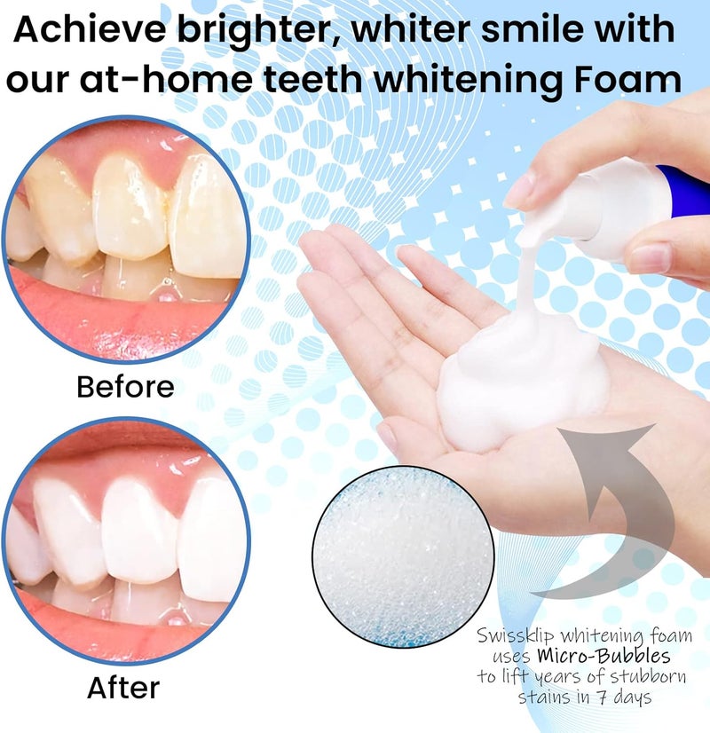 Swissklip ShineFoam Teeth Whitening Foam Mint Flavor Whitening Toothpaste Teeth Whitener I Professional Teeth Whitening Kit 100 Vegan Made in USA 169 oz Pack 1 - Image 2