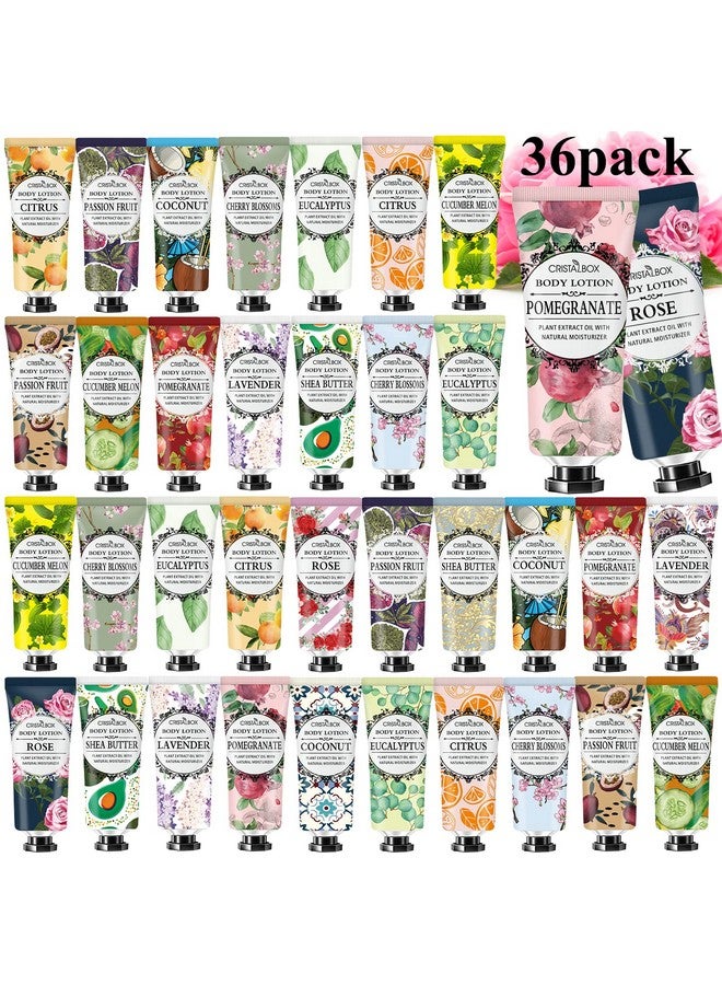 Cristalbox 36 Pack Lotion for Dry Skin,Body Lotion for Women and Men,Valentines Day Gifts for Her,Valentines Gifts,Natural Plant Scented Body Moisturizers,Travel Size Lotion Bulk,Moisturizing Lotion Shea Butter - Image 1