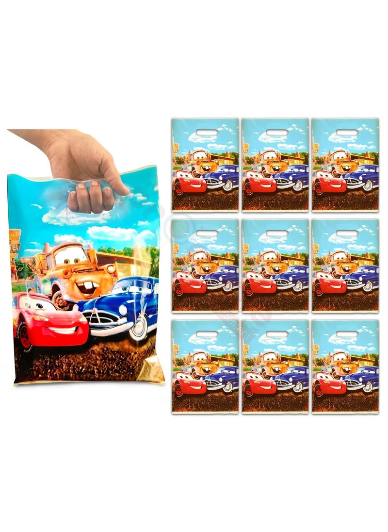 Propsicle - Propsicle Car Theme Birthday Return Gift Bags For Kids Blue Party Favours Boy Girl Foil Goodie Bags Cover - Pack of 10 - Image 1
