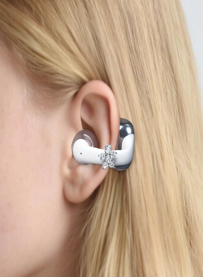 ريير مشابك أذن أنيقة ومزخرفة متوافقة مع أطراف سماعات Shokz OpenDots One - حلقات زركونيا لامعة فريدة من نوعها تجعل سماعات الأذن الخاصة بك مميزة (زوج) - Image 2