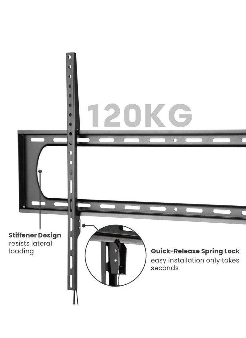 Extra Large Heavy Duty 60 to 100 inch LCD LED Curved and Flat Panel Screen, TV Wall Mount Bracket with Max 900x600mm VESA, Black, 91-LP7369F - Image 3