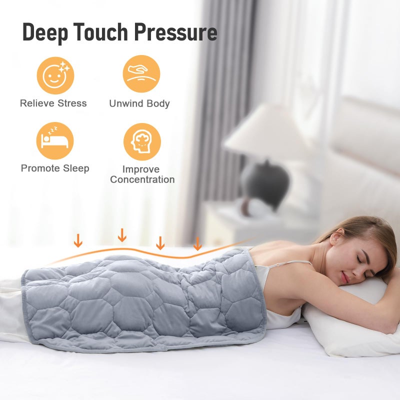 Wemore Weighted Lap Blanket 5lbs for Adults, Small Weighted Blanket for Travel, Calming, Relaxing, Napping and Sleeping, All-Season Weighted Lap Pad, Machine Washable, Light Grey 24x29 inches - Image 2