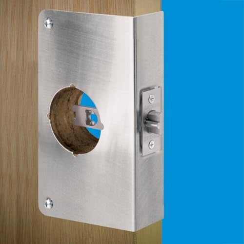 Prime-Line U 9551 Stainless Steel Lock and Door Reinforcement Plate for 1-3/4 In. Thick Doors, Stainless Steel Finish (Single Pack) - Image 4