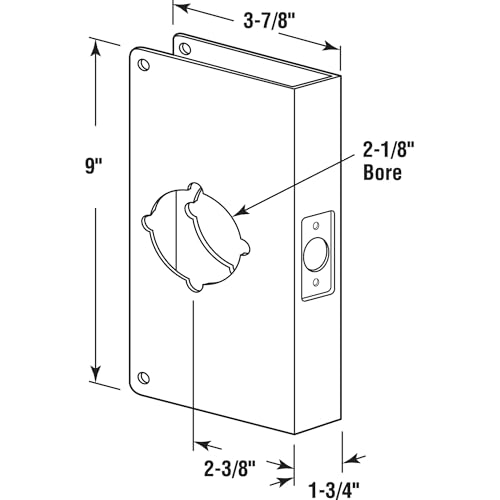 Prime-Line U 9551 Stainless Steel Lock and Door Reinforcement Plate for 1-3/4 In. Thick Doors, Stainless Steel Finish (Single Pack) - Image 2